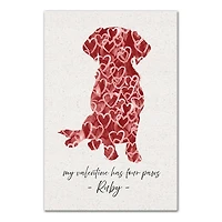 Personalized Four Paws Valentine Canvas Art Print