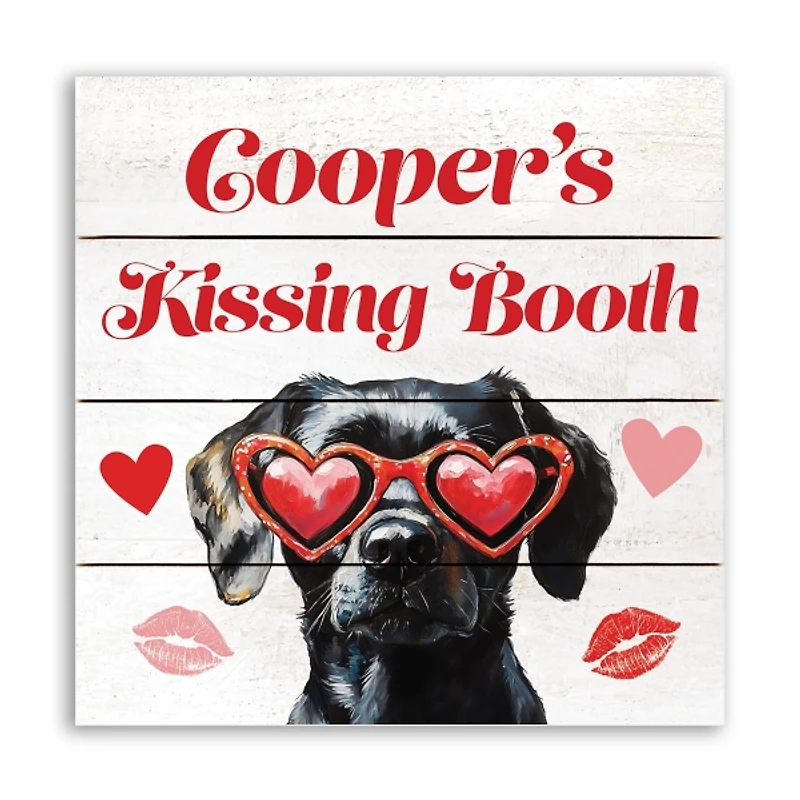Personalized Puppy Kissing Booth Wall Plaque