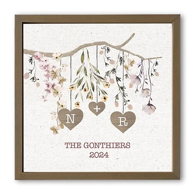 Personalized Wildflower Branch Framed Wall Plaque