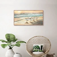 Sandpiper Dance Framed Canvas Art Print