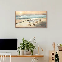 Sandpiper Dance Framed Canvas Art Print