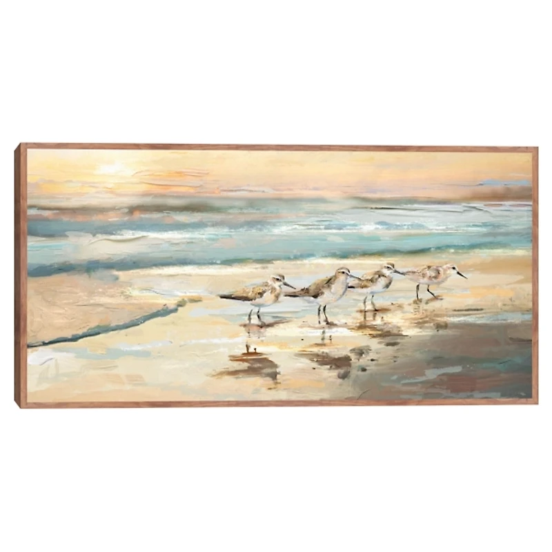 Sandpiper Dance Framed Canvas Art Print