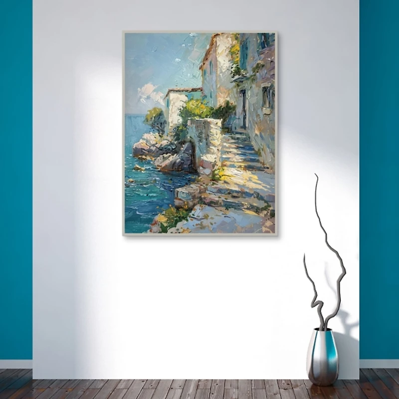 Cliffside Homes Framed Canvas Art Print