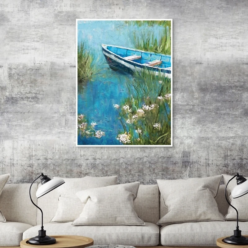 Marshland Row Framed Canvas Art Print