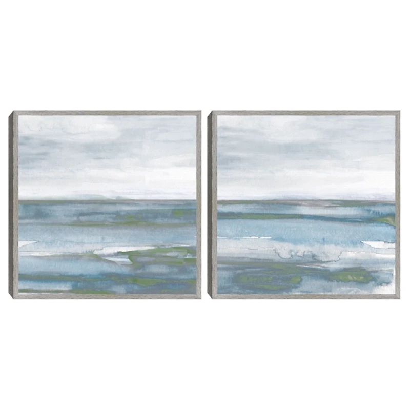 Misty Bay Framed Canvas Art Prints, Set of 2