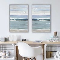 Seagull Bay Framed Canvas Art Prints, Set of 2