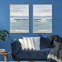Seagull Bay Framed Canvas Art Prints, Set of 2