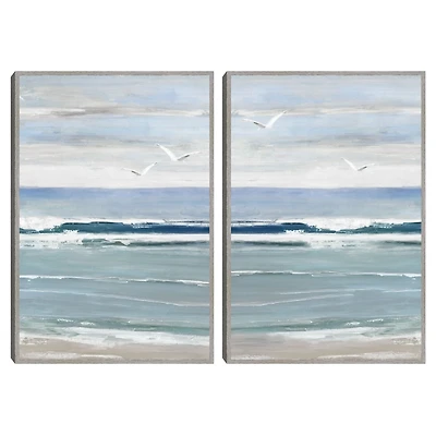 Seagull Bay Framed Canvas Art Prints, Set of 2
