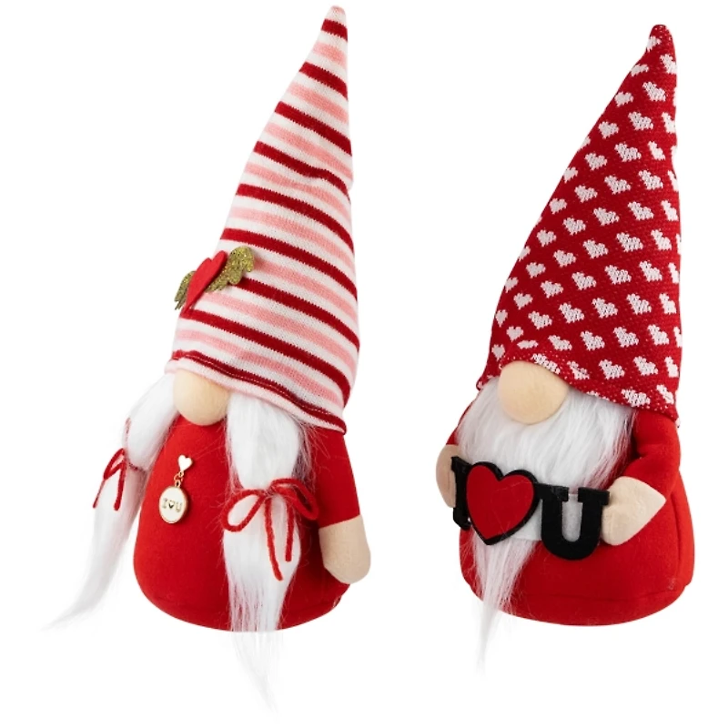 I Heart U Plush Gnome Figuines, Set of 2