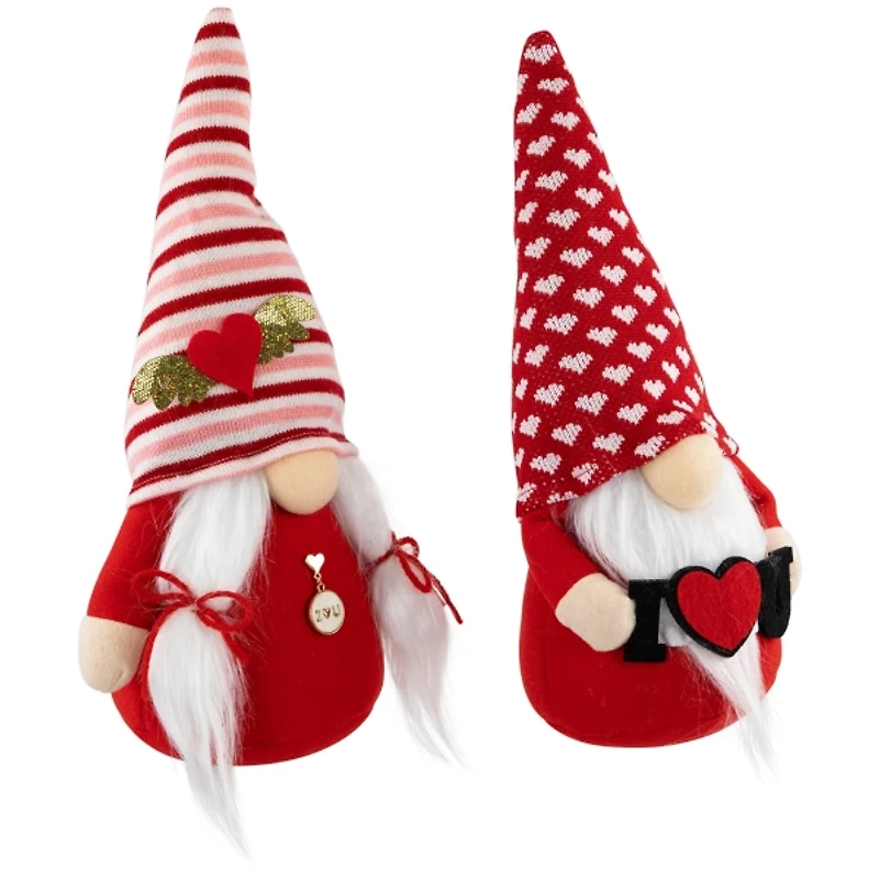 I Heart U Plush Gnome Figuines, Set of 2