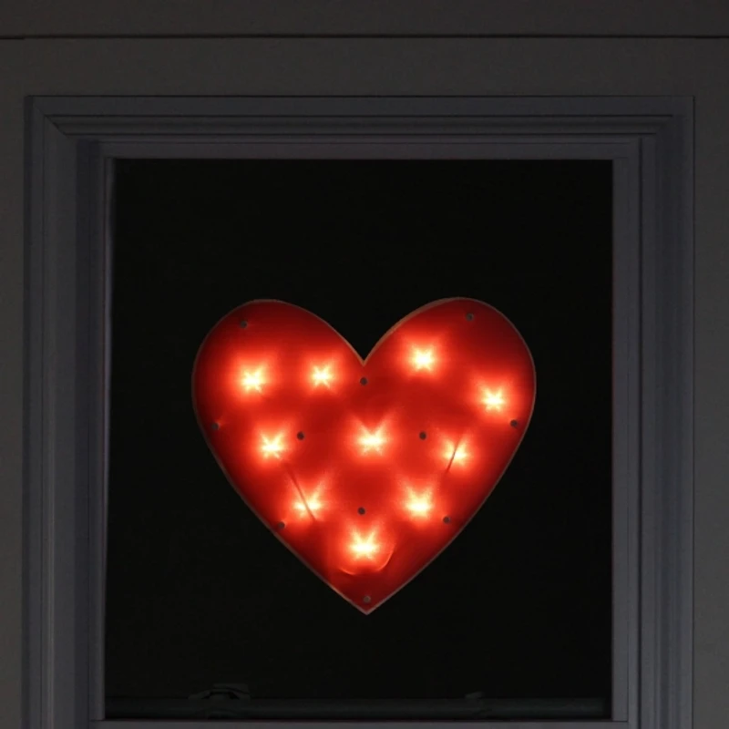 Red LED Heart Window Decoration