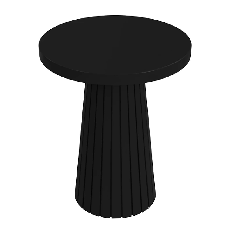 Black Mango Wood Textured Base Side Table