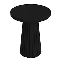 Black Mango Wood Textured Base Side Table