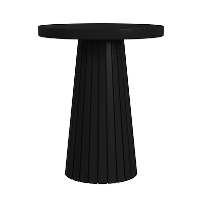 Black Mango Wood Textured Base Side Table