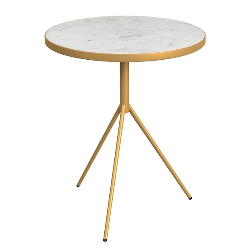 Gold Metal Marble Accent Table