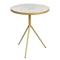 Gold Metal Marble Accent Table