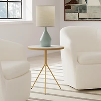 Gold Metal Marble Accent Table