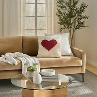 Red French Knot Heart Pillow