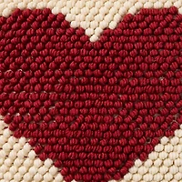 Red French Knot Heart Pillow