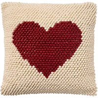 Red French Knot Heart Pillow