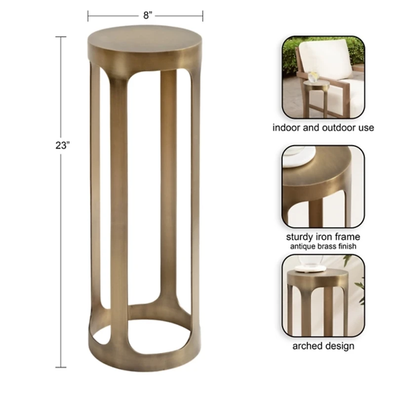 Antique Brass Iron Dahl Cocktail Table