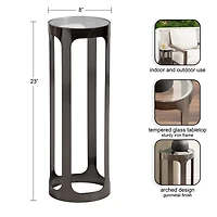 Gray Iron & Glass Dahl Cocktail Table