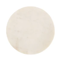 White Marble and Gold Round Baronet Accent Table