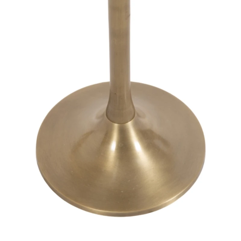 White Marble and Gold Round Baronet Accent Table