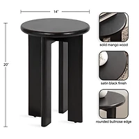 Black Wood Round Seebeck Accent Table