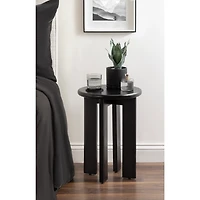 Black Wood Round Seebeck Accent Table