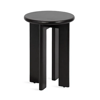 Black Wood Round Seebeck Accent Table