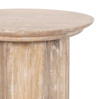 Natural Wood Scalloped Gierson Accent Table