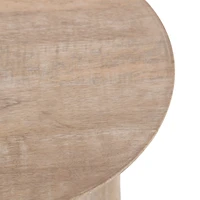 Natural Wood Scalloped Gierson Accent Table