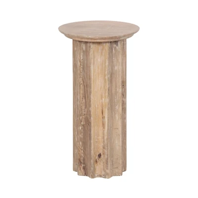 Natural Wood Scalloped Gierson Accent Table