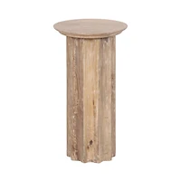 Natural Wood Scalloped Gierson Accent Table