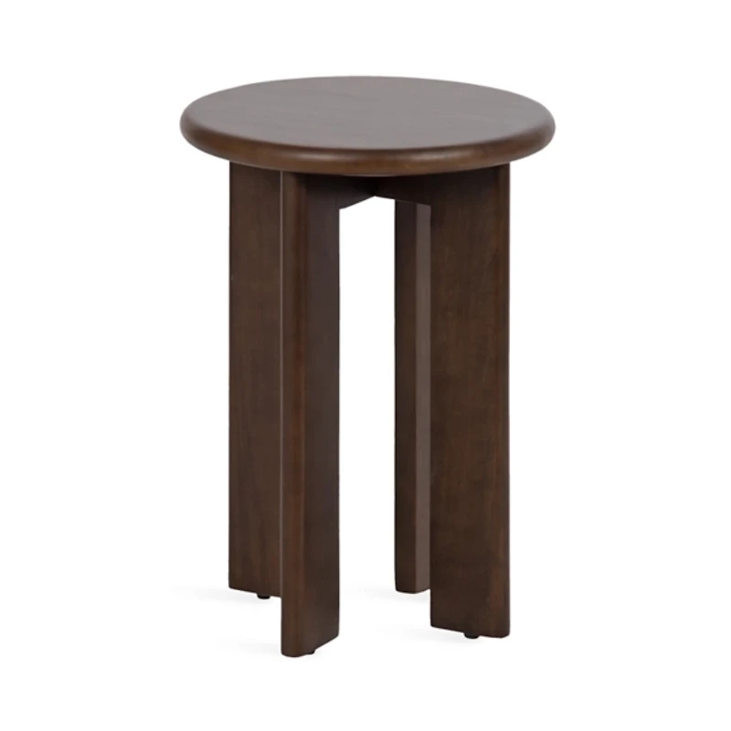 Dark Brown Wood Round Seebeck Accent Table