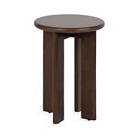Dark Brown Wood Round Seebeck Accent Table