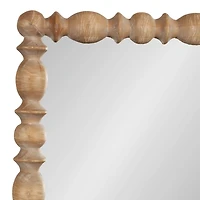 Brown Turned Wood Frame Wall Mirror