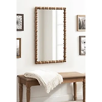 Brown Turned Wood Frame Wall Mirror