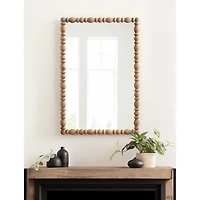 Brown Turned Wood Frame Wall Mirror