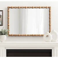 Brown Turned Wood Frame Wall Mirror