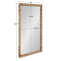 Brown Turned Wood Frame Wall Mirror