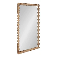 Brown Turned Wood Frame Wall Mirror