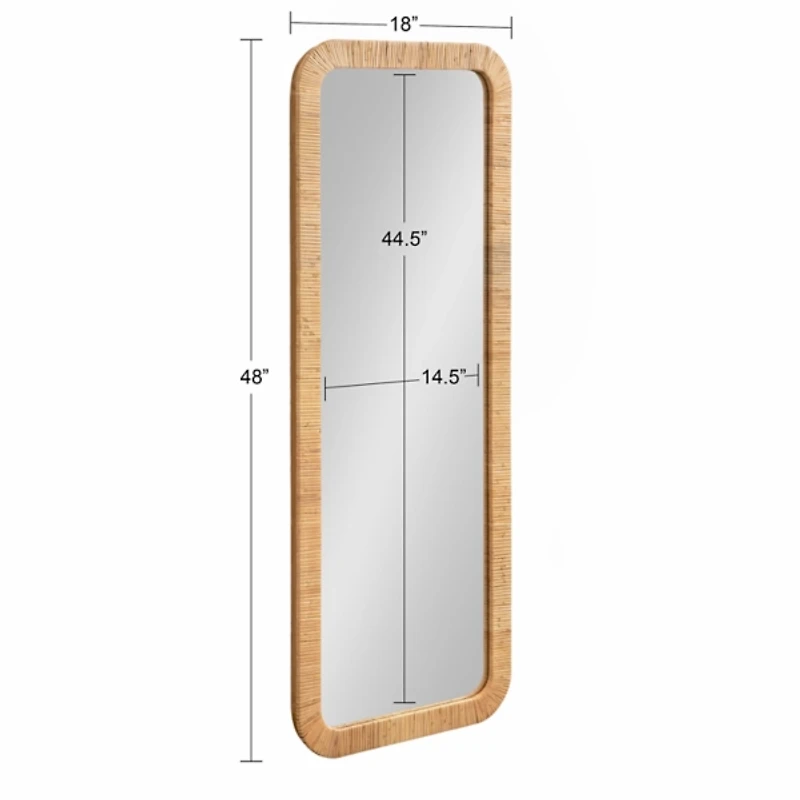 Rachel Natural Rattan Full Length Wall Mirror