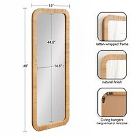 Rachel Natural Rattan Full Length Wall Mirror