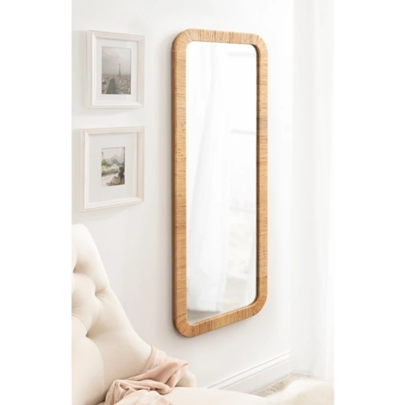 Rachel Natural Rattan Full Length Wall Mirror
