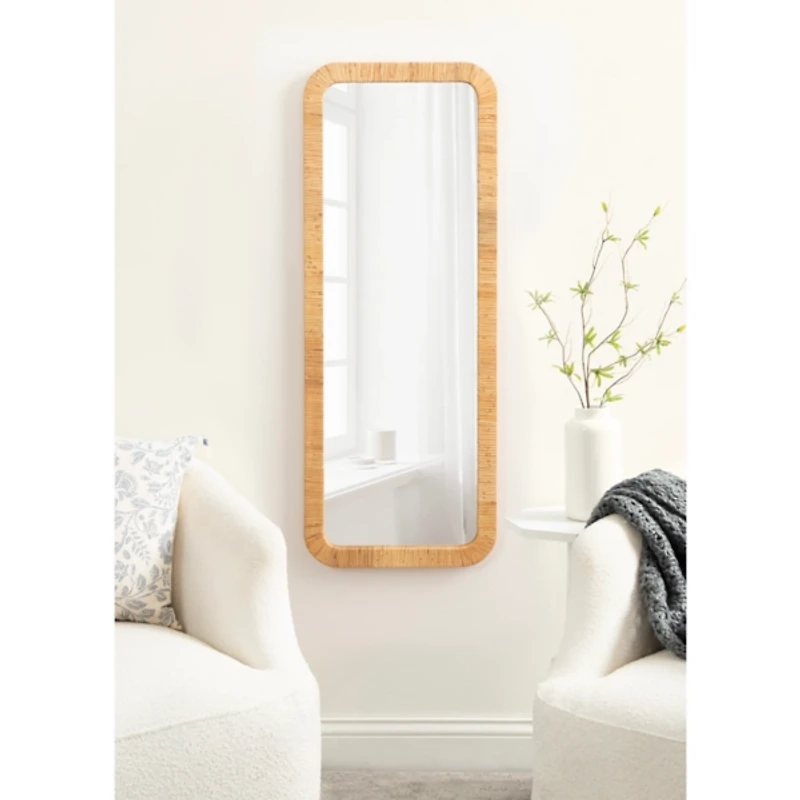 Rachel Natural Rattan Full Length Wall Mirror