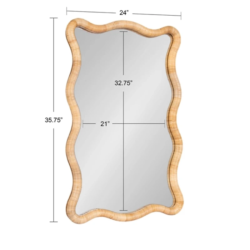 Rachel Natural Rattan Scalloped Wall Mirror