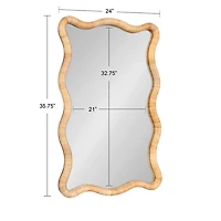 Rachel Natural Rattan Scalloped Wall Mirror