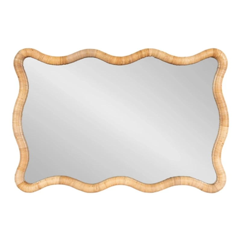 Rachel Natural Rattan Scalloped Wall Mirror